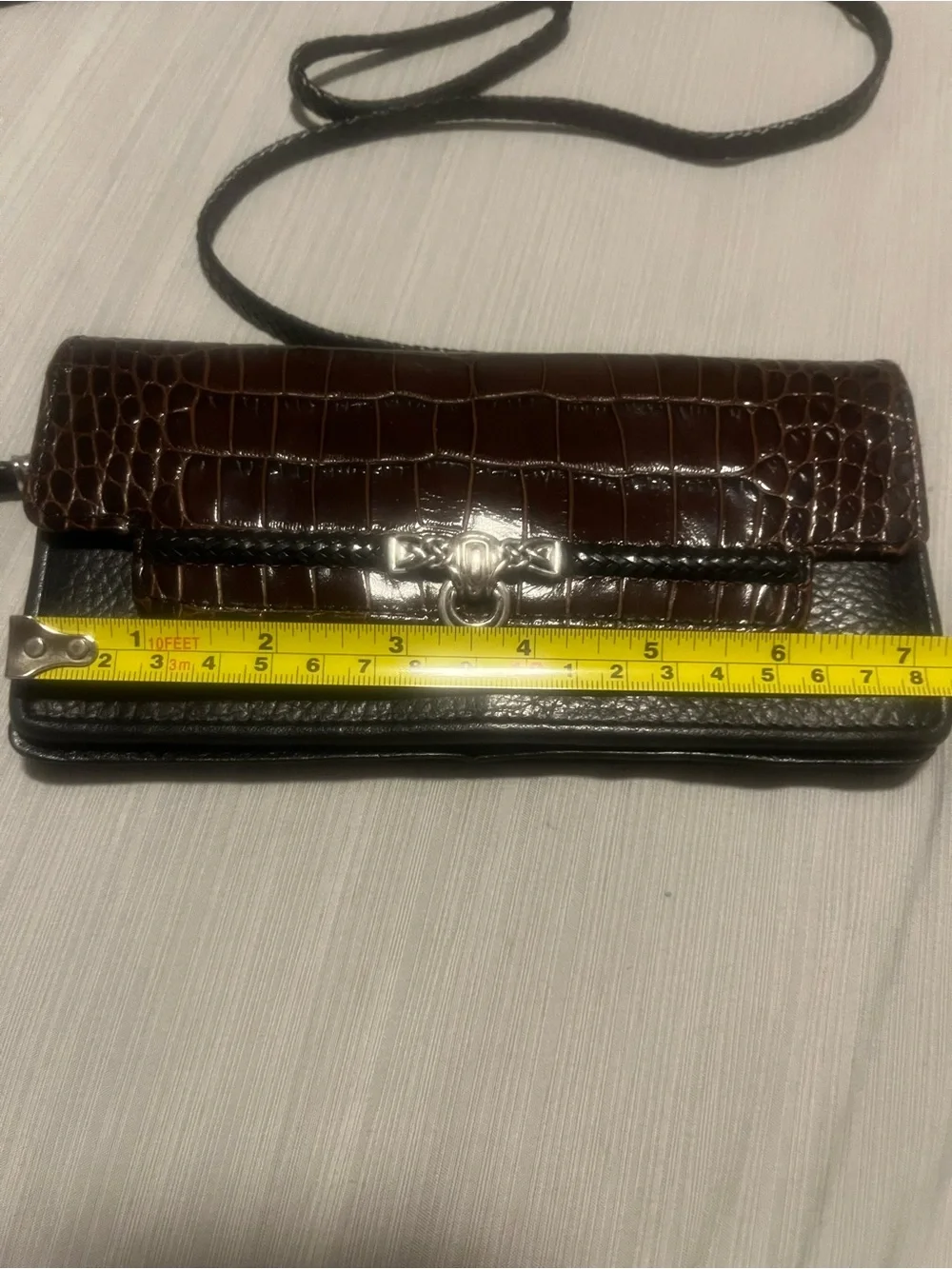 Brighton Croc Embossed Leather Wallet